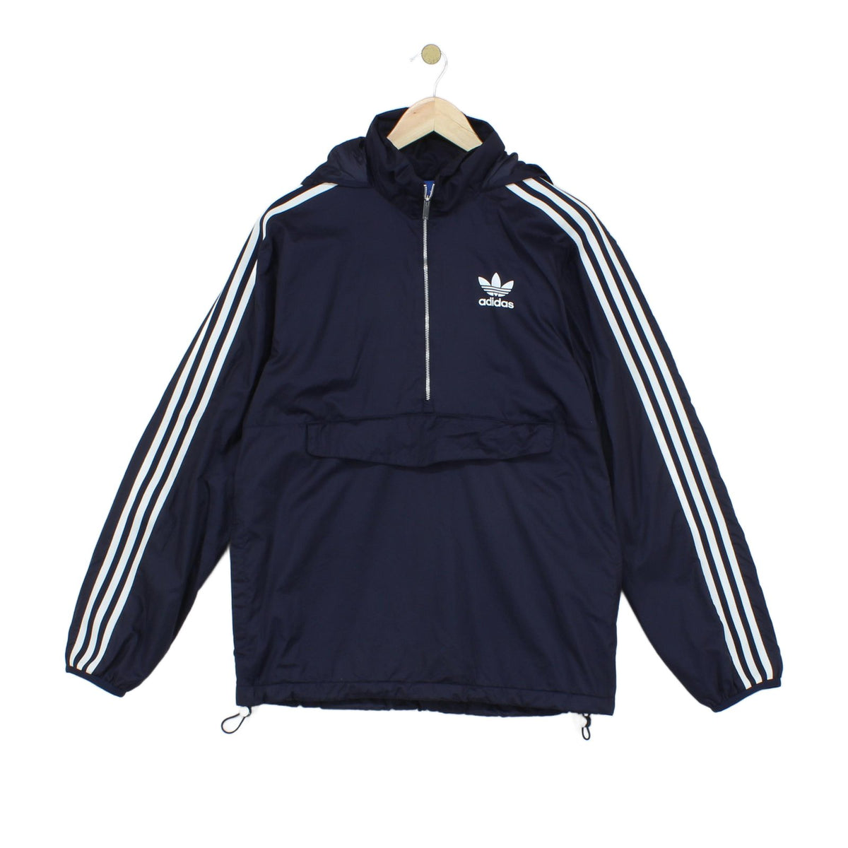 Mens 1/4 Zip Windbreaker Jacket Hooded Lightweight