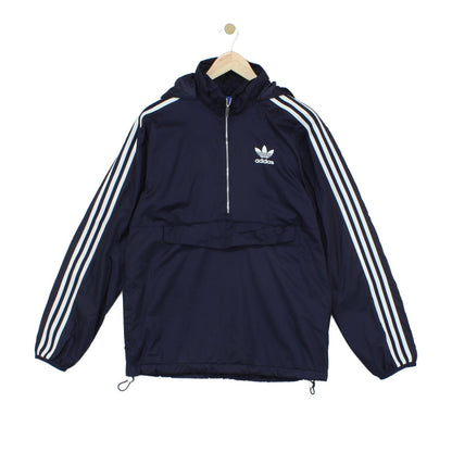 Mens 1/4 Zip Windbreaker Jacket Hooded Lightweight