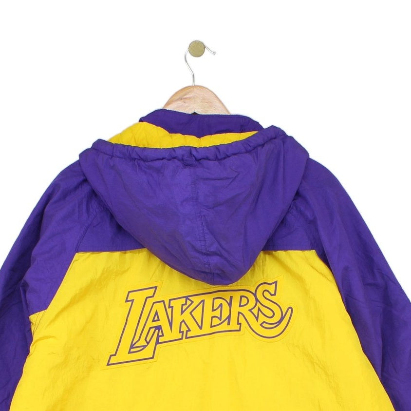 Mens La Lakers 1/4 Zip Jacket Nba Hooded Insulated
