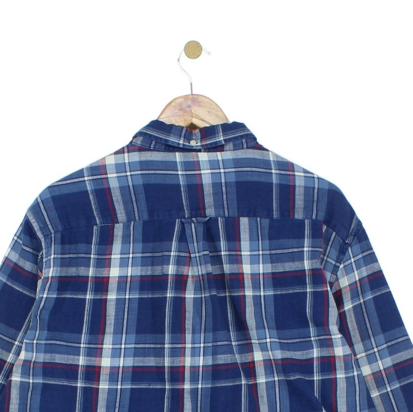 Mens Plaid Shirt Button Down Long Sleeve