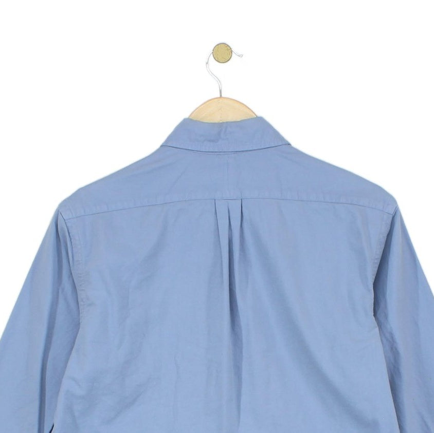 Mens Shirt Button Down Long Sleeve Embroidered Logo