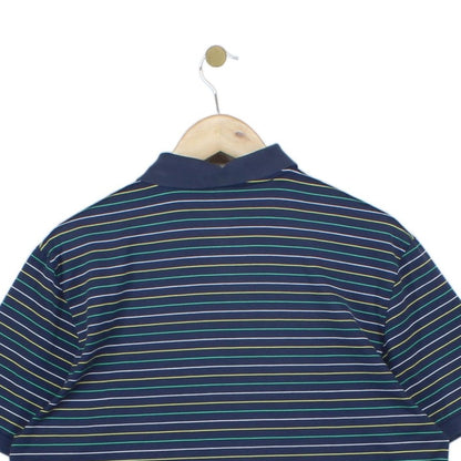 Mens Striped Polo Shirt Short Sleeve Pro Fit