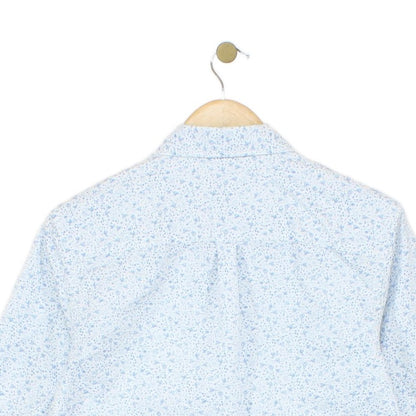 Mens Floral Shirt Stretch Slim Fit Button Up