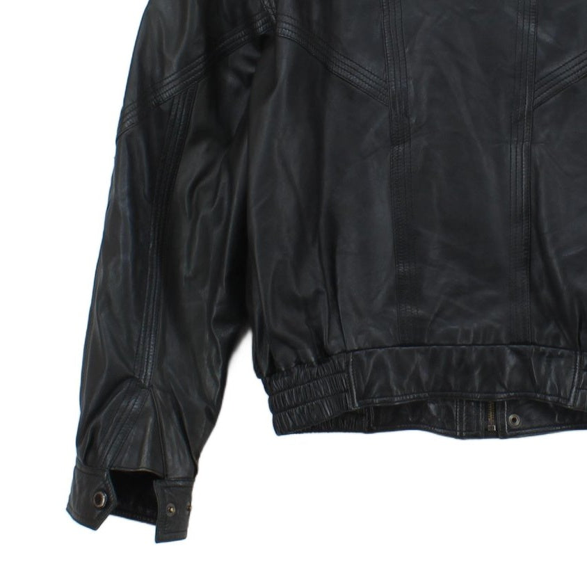 Mens Leather Jacket Biker Retro Motorcycle