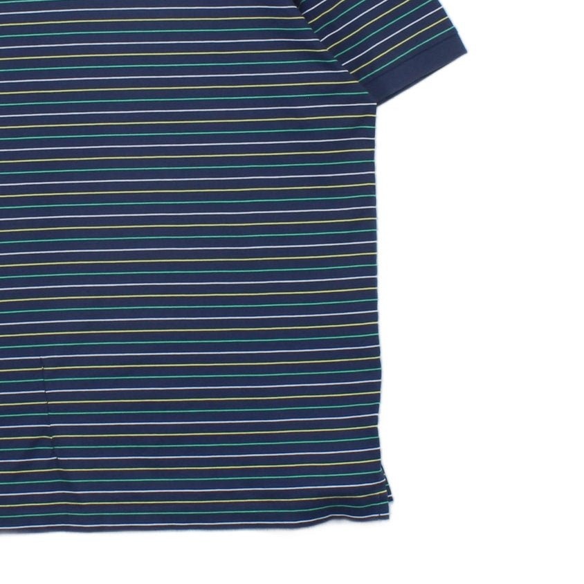 Mens Striped Polo Shirt Short Sleeve Pro Fit