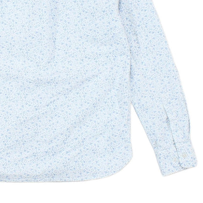 Mens Floral Shirt Stretch Slim Fit Button Up