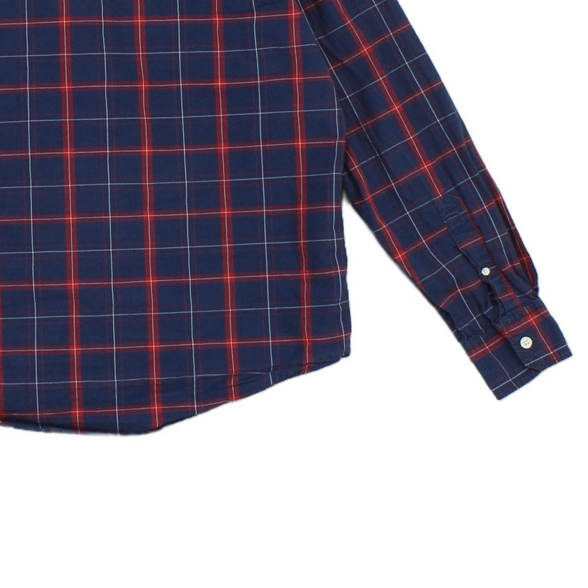 Mens Plaid Shirt Button Up Check