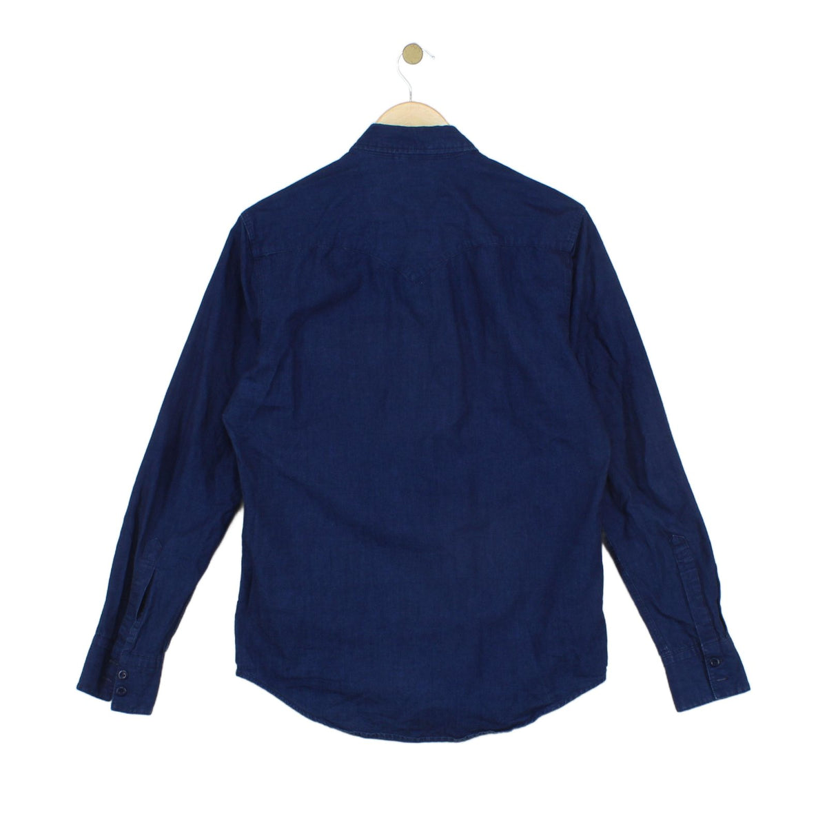 Mens Denim Shirt Button Up Long Sleeve Cotton