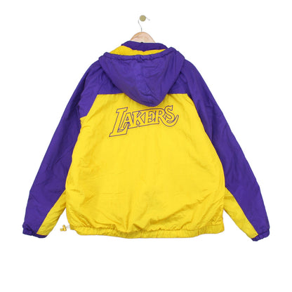Mens La Lakers 1/4 Zip Jacket Nba Hooded Insulated