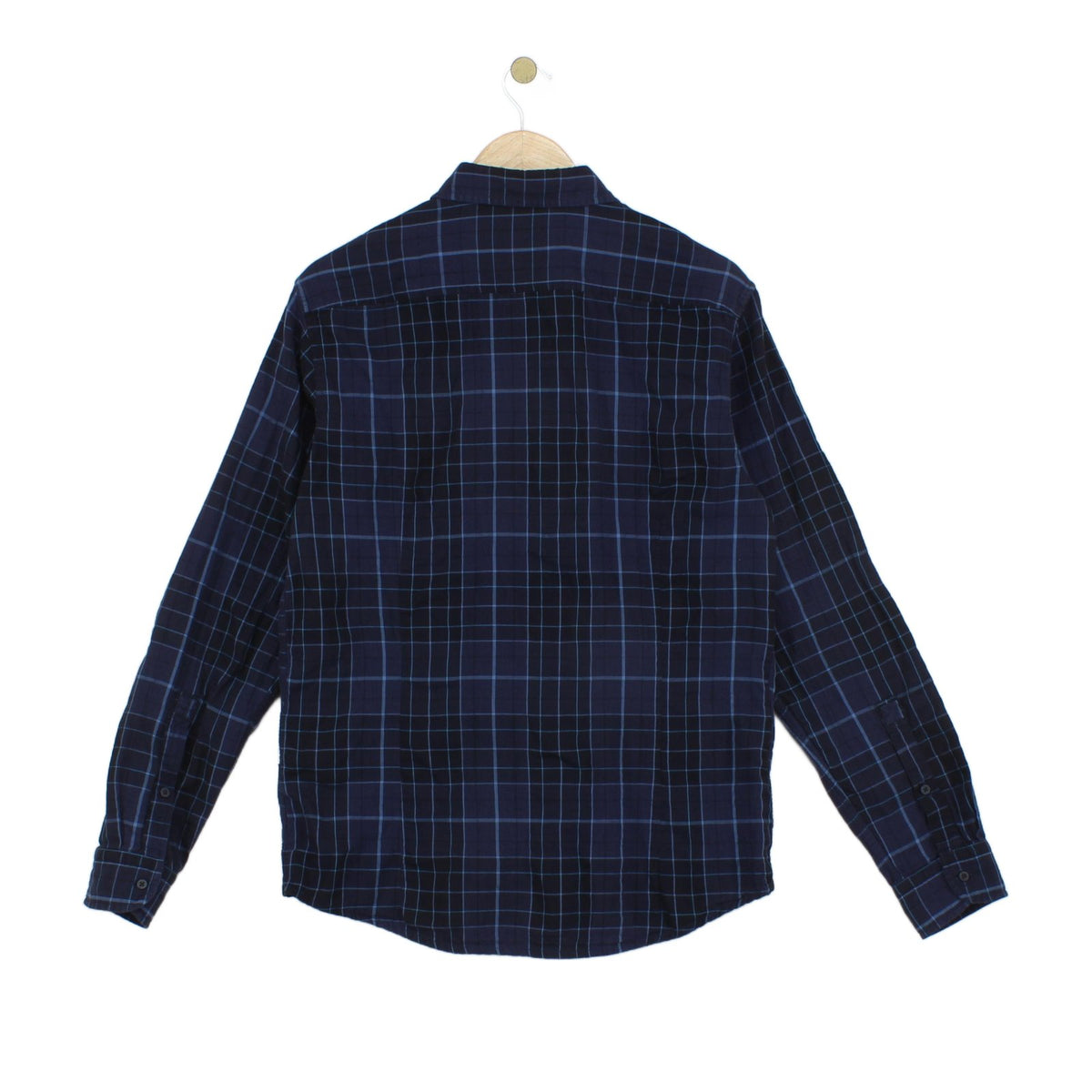 Mens Plaid Shirt Long Sleeve Check Cotton