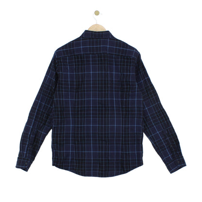 Mens Plaid Shirt Long Sleeve Check Cotton