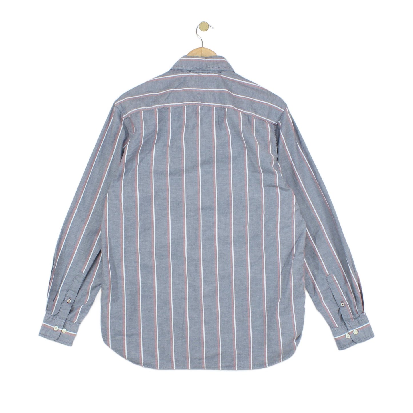 Mens Striped Shirt Stretch Button Down Long Sleeve