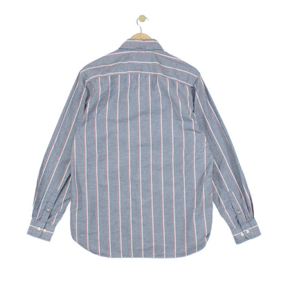 Mens Striped Shirt Stretch Button Down Long Sleeve