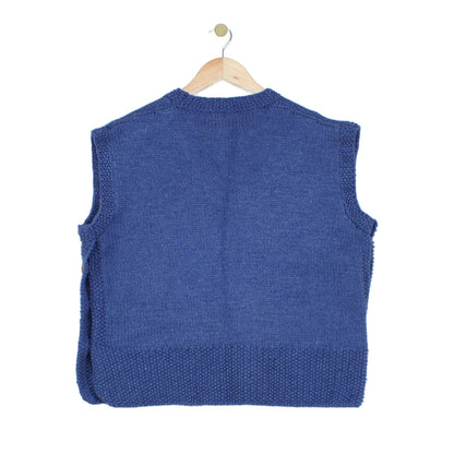 Womens V-Neck Jumper Chunky Knit Buttoned Knit