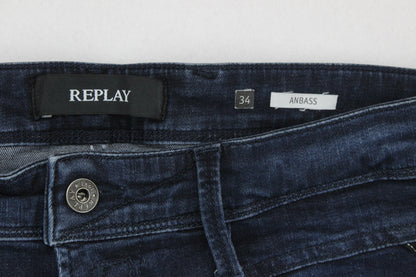 Mens Anbass Jeans Denim Slim Fit Dark Wash