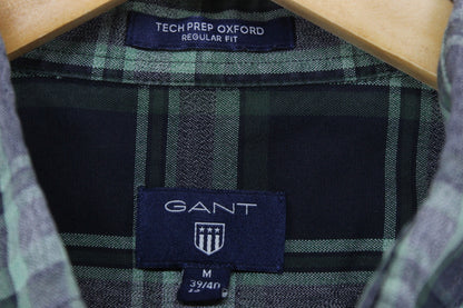 Mens Oxford Plaid Shirt Long Sleeve Button Up