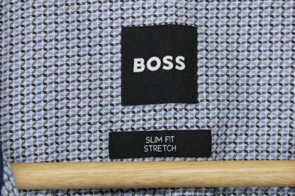 Mens Abstract Shirt Stretch Slim Fit Long Sleeve