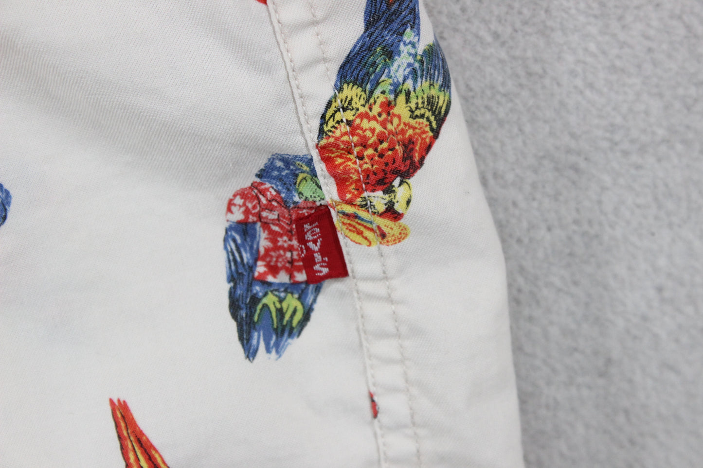 Mens Shirt Parrot Short Sleeve Casual Tropical