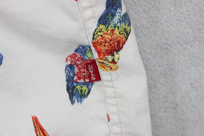 Mens Shirt Parrot Short Sleeve Casual Tropical