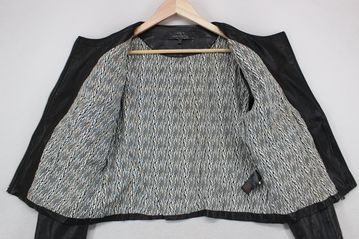Womens Leather Jacket Full Zip Biker