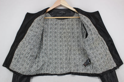 Womens Leather Jacket Full Zip Biker