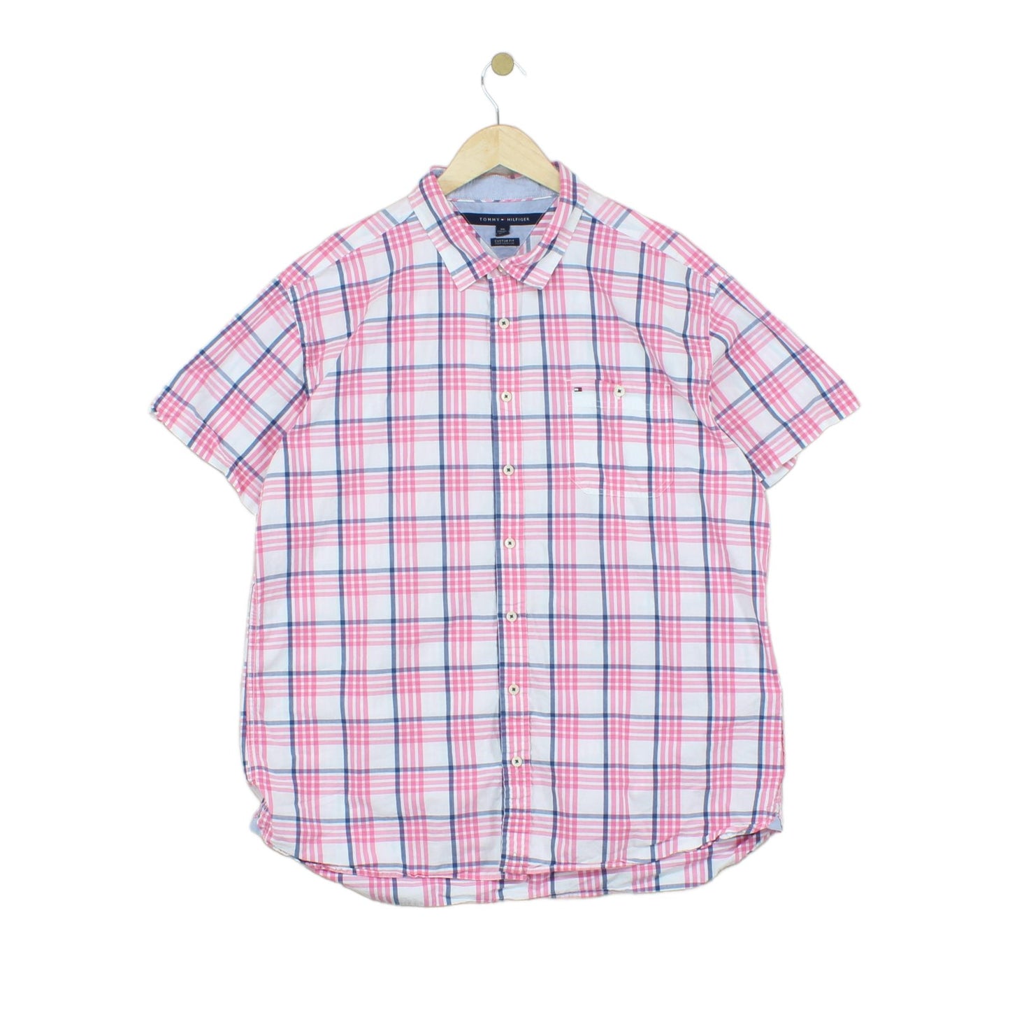 Mens Plaid Shirt Short Sleeve Custom Fit