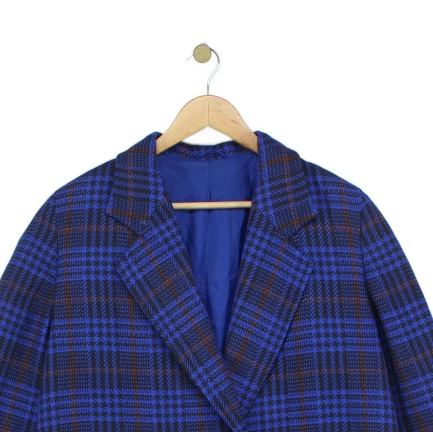 Womens Wool Overcoat Plaid Double Breasted