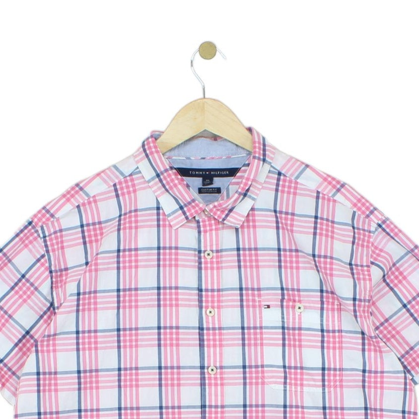 Mens Plaid Shirt Short Sleeve Custom Fit