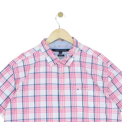Mens Plaid Shirt Short Sleeve Custom Fit