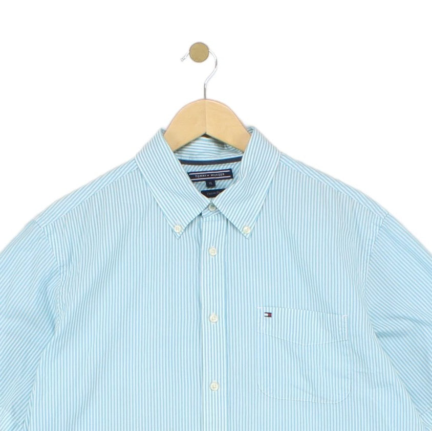 Mens Shirt Short Sleeve Custom Fit Button Down