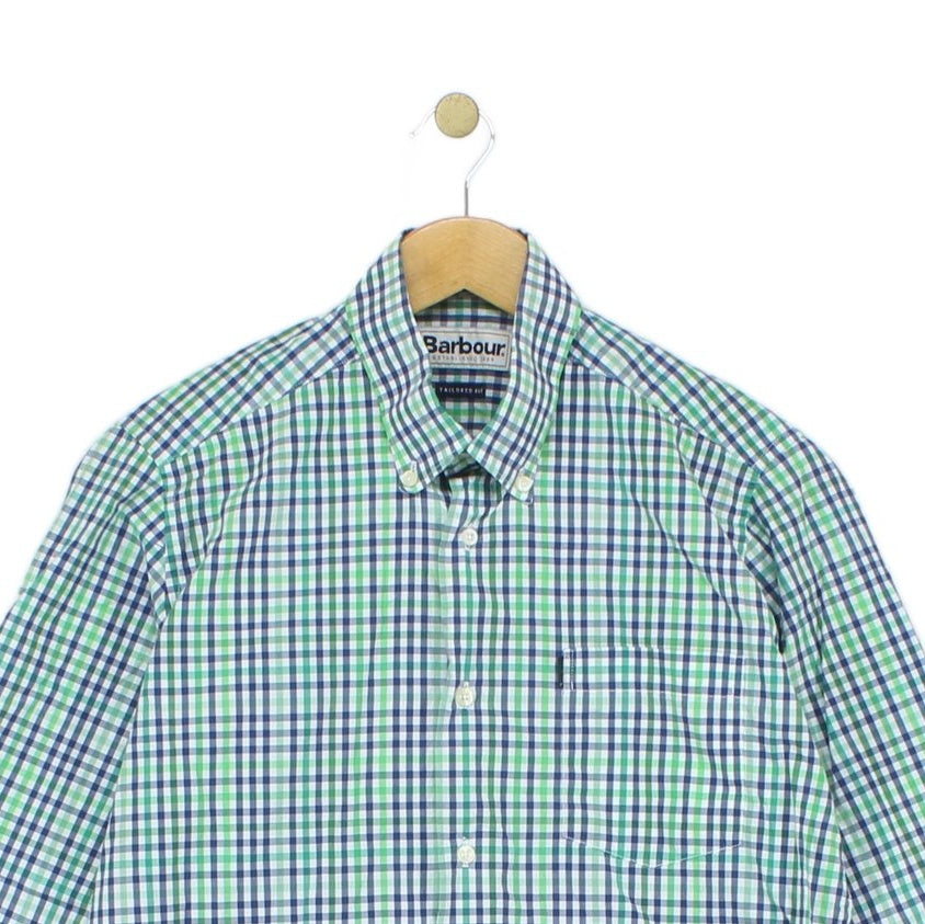 Mens Check Shirt Tailored Long Sleeve