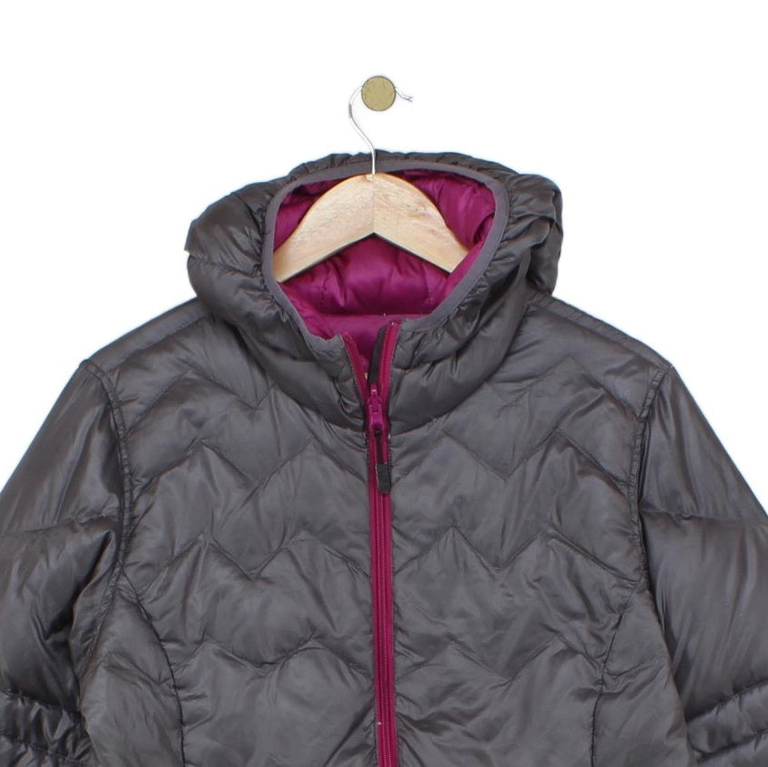 Womens Quilted Jacket Lightweight Down Hooded Reversible