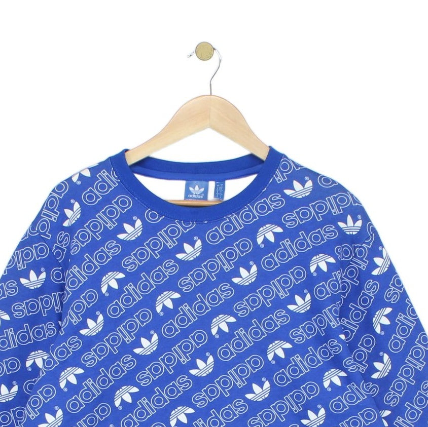Mens Patterned Sweatshirt Logo Crew Neck