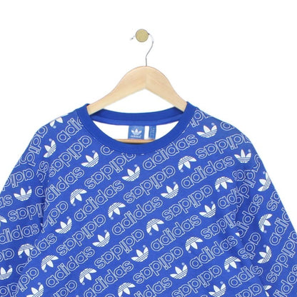 Mens Patterned Sweatshirt Logo Crew Neck