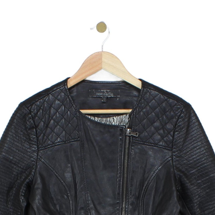 Womens Leather Jacket Full Zip Biker