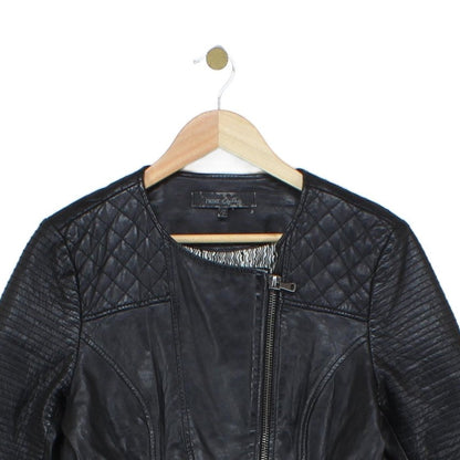 Womens Leather Jacket Full Zip Biker
