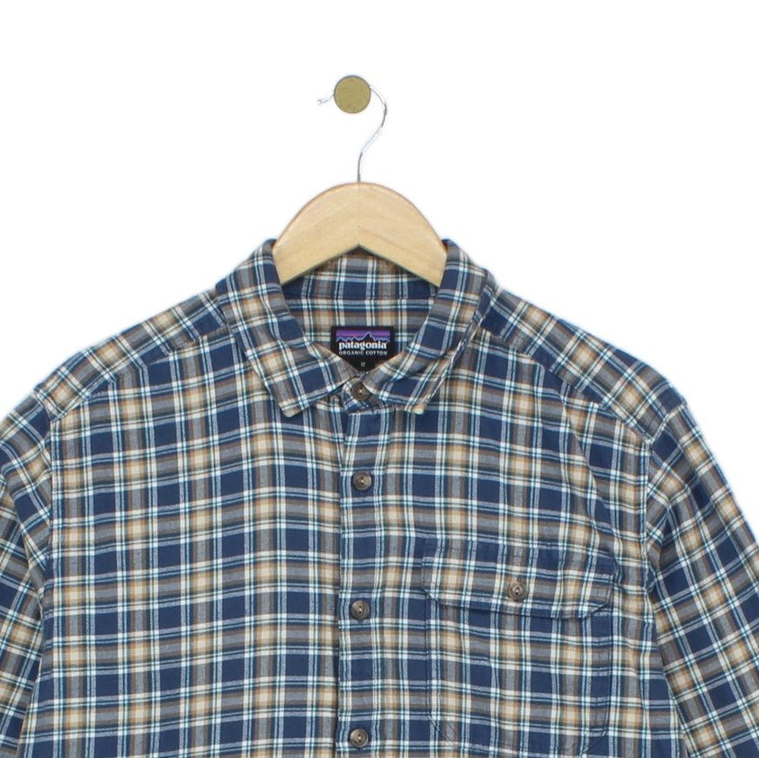 Mens Check Shirt Plaid Pattern Long Sleeve Cotton