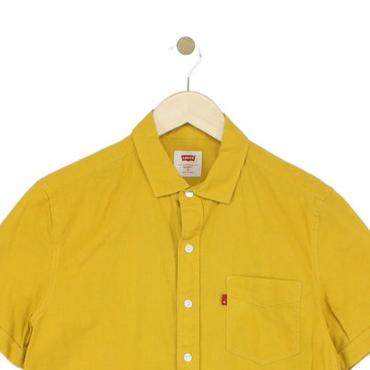Mens Shirt Slim Fit Short Sleeve Button Up