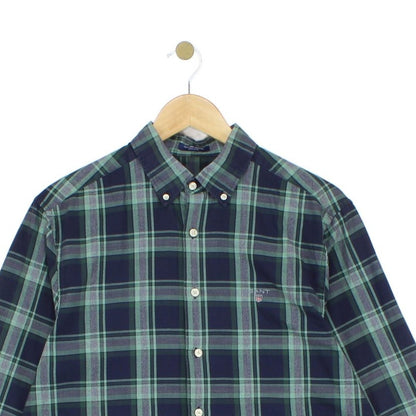 Mens Oxford Plaid Shirt Long Sleeve Button Up