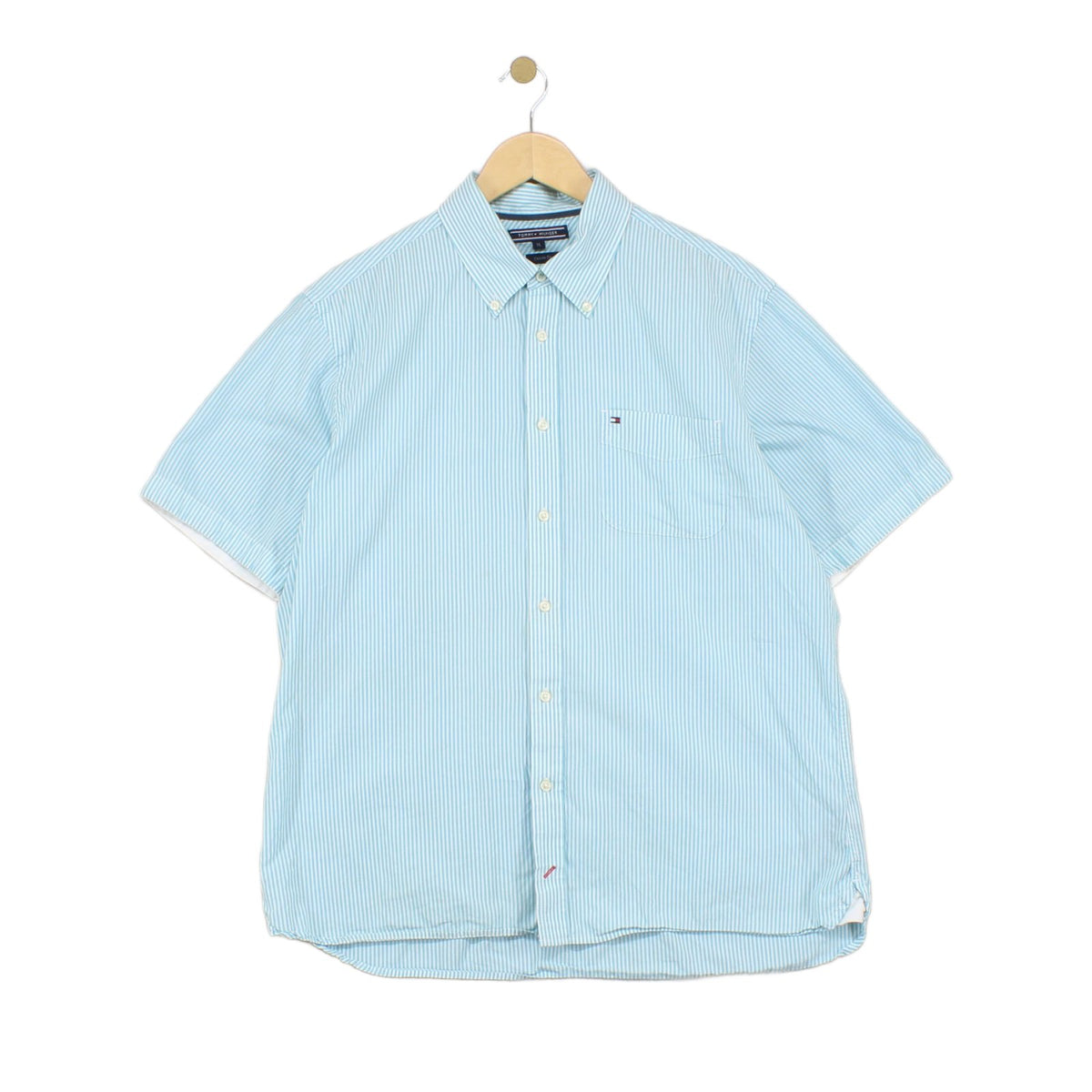 Mens Shirt Short Sleeve Custom Fit Button Down