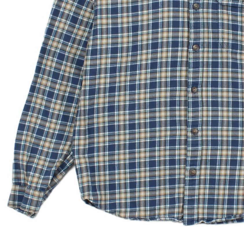 Mens Check Shirt Plaid Pattern Long Sleeve Cotton