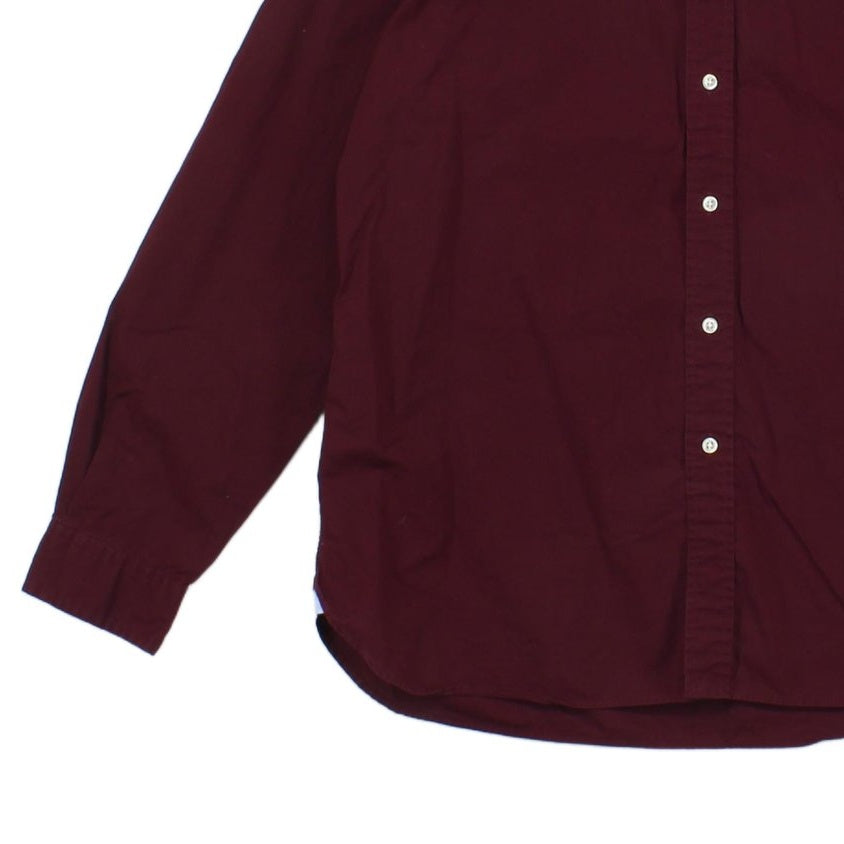 Mens Shirt Cotton Button Down Long Sleeve