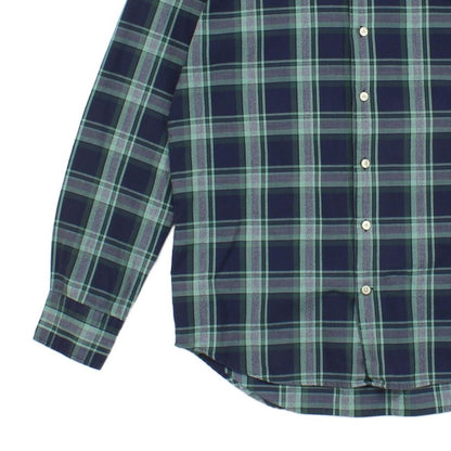Mens Oxford Plaid Shirt Long Sleeve Button Up