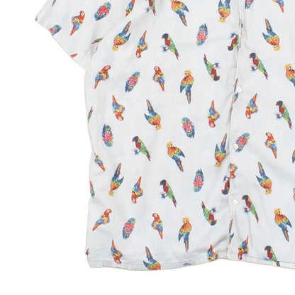 Mens Shirt Parrot Short Sleeve Casual Tropical