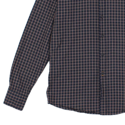 Mens Shirt Check Slim Fit Long Sleeve