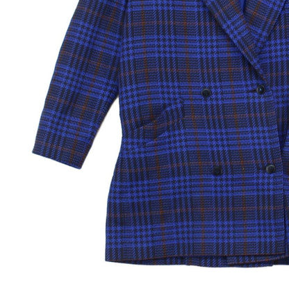 Womens Wool Overcoat Plaid Double Breasted