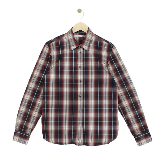 Mens Plaid Shirt Long Sleeve Button Up