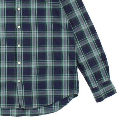 Mens Oxford Plaid Shirt Long Sleeve Button Up