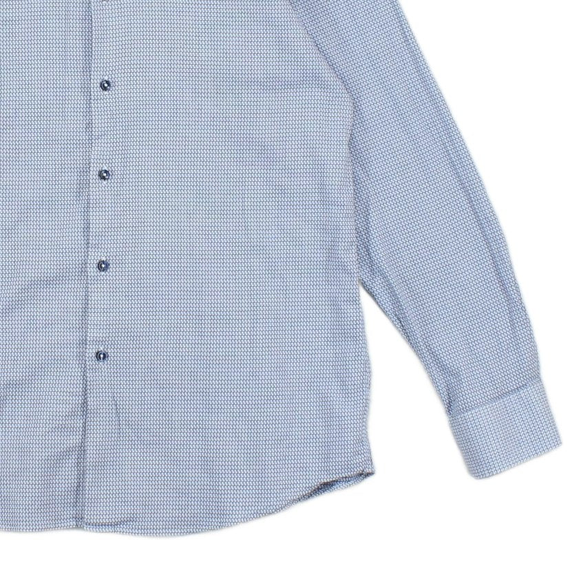 Mens Abstract Shirt Stretch Slim Fit Long Sleeve