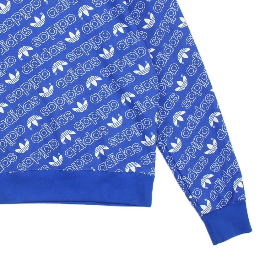 Mens Patterned Sweatshirt Logo Crew Neck